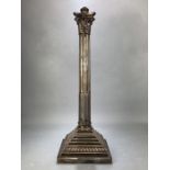 Mappin Brothers Queens silver plate large Corinthian Column lamp base, approx 50cm in height