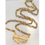 Gold chain and Arabic pendant the chain marked 916 22ct Gold approx 45cm and 8.7g