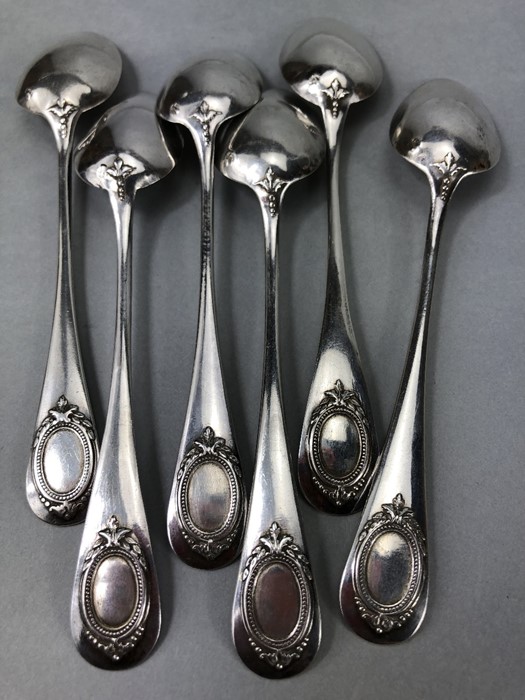 Set of Six solid silver French teaspoons with Paris makers mark approx 109g - Image 2 of 5