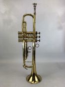 Brass trumpet by H Singha in case