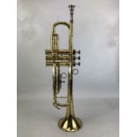 Brass trumpet by H Singha in case