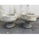 Pair of concrete Garden planters