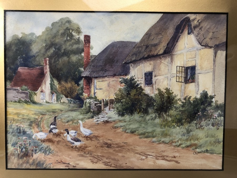 Watercolour of a countryside scene signed lower right C E Southard approx 34 x 24cm - Image 2 of 3