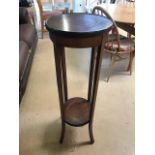 Inlaid two tier plant stand, approx 97cm in height