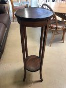 Inlaid two tier plant stand, approx 97cm in height