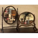 Two Victorian oval dressing table mirrors