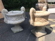 Pair of concrete Garden planters