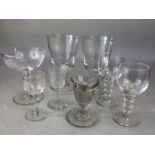 Collection of Antique glass to include Rummers, Cordial etc