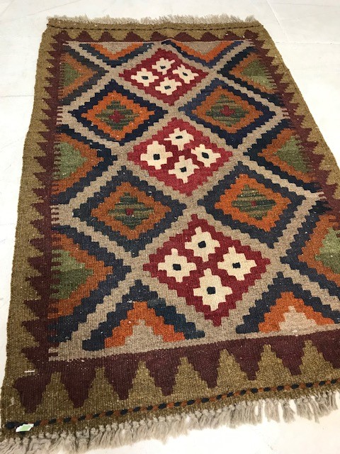 Small Maimana Kilim rug, approx 95cm x 61cm