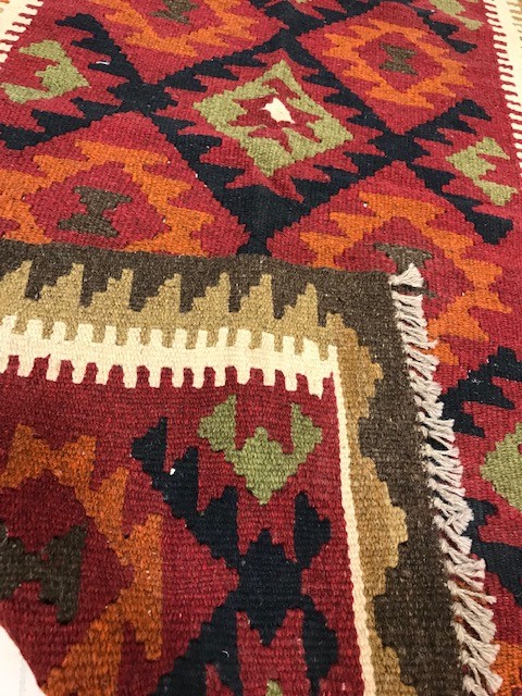 Maimana Kilim rug, approx 132cm x 75cm - Image 3 of 3