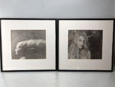 Two Artistic framed Black and white prints