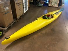 KAYAK/ CANOE: Touring Canoe with paddle and, seat and backrest approx 430cm