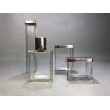 Collection of hallmarked Silver topped Art Deco Glass dressing table items