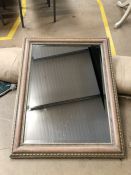 Modern bevel edged mirror, approx 76cm x 95cm