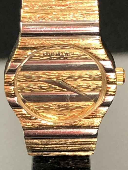 Raymond Weil 18ct Electroplated Gold watch model 8022 with tri-coloured face, gold hands and - Image 2 of 6