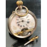 French Pocket Watch: Open faced pocket watch by ANCRE, 8 day (8 Jours) white face with exposed