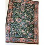 Kashmiri hand-stitched wool chain rug, approx 88cm x 62cm