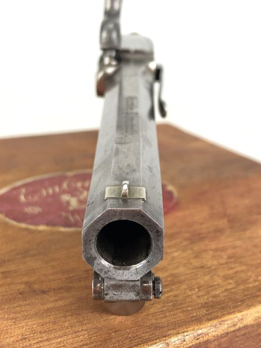 19th Century percussion belt pistol by Harvey of Plymouth: 4.5 inch Hexagonal barrel with captive - Image 8 of 8