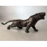 Very Heavy Solid Bronze Wild cat approx 31cm long and 3.5kg