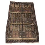 Old Baluchi rug, approx 138cm x 90cm