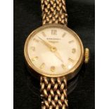 Longines 9ct Gold watch and strap (strap A/F) watch winds and runs total weight 20.6g