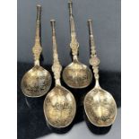 Four similar styled hallmarked Silver spoons