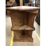 Pine hanging kitchen corner unit, approx 94cm tall