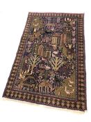 Small oriental wool carpet, approx 150cm x 89cm