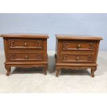 Pair of modern bedside tables each with two drawers