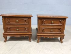 Pair of modern bedside tables each with two drawers