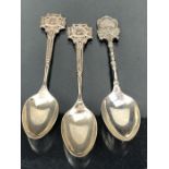 Three Hallmarked silver award spoons two marked "Look Forward" a third with crossed rifles