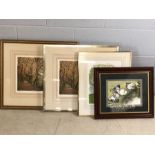 Four framed limited edition prints by Audrey Lawrence Johnson, Sue Kavanagh and Frances Clair