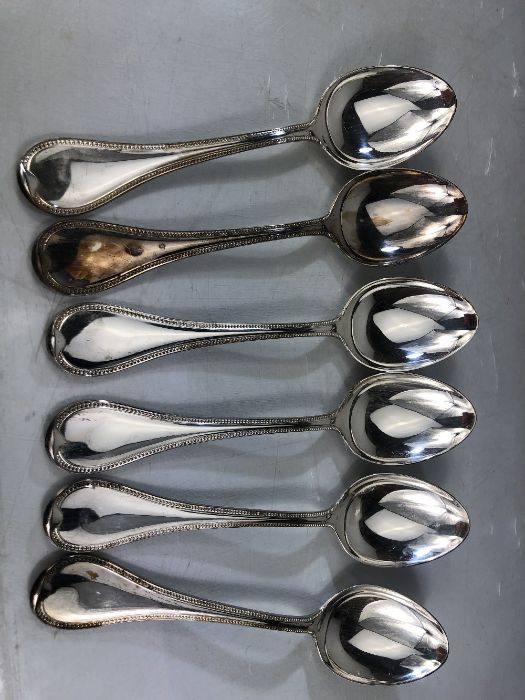 A CONTINENTAL WHITE METAL collection of cutlery, 27 pieces marked 925 by Robbe & Berking with - Image 4 of 7