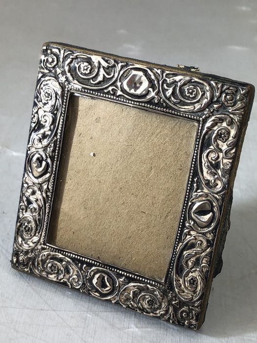 Two silver hallmarked photoframes the larger approx 9cm square both A/F - Image 3 of 3