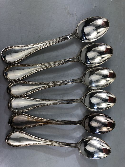 A CONTINENTAL WHITE METAL collection of cutlery, 27 pieces marked 925 by Robbe & Berking with - Image 5 of 7