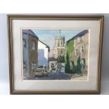 David Clarke: Original watercolour 'Colyton', approx. 36cm x 28cm, signed lower right '98