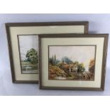 Two watercolour paintings signed J.A.B Southall (dated 1936 & 1922) both of English countryside