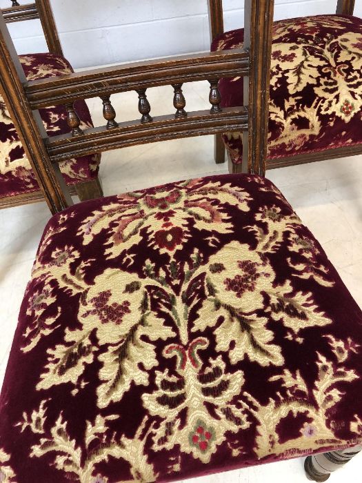 Three velvet upholstered chairs - Image 3 of 4