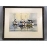 DAVID CLARKE, watercolour of sailing boats, signed lower right '96, approx 27cm x 18cm