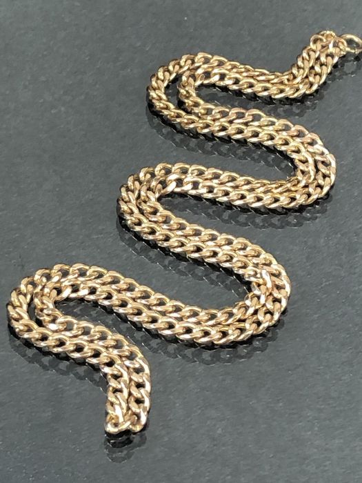 9ct 375 Gold Hallmarked curb link necklace approx 49cm long and 5.7g