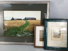 Painting of Ware Farm signed in pencil lower left Andy Wood and several other works