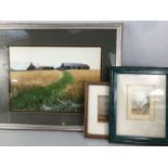 Painting of Ware Farm signed in pencil lower left Andy Wood and several other works