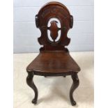 Small carved wooden chair in the ecclesiastical style (A/F)