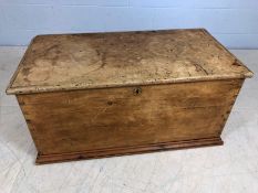 Antique pine blanket box, approx 98cm x 50cm x 46cm tall