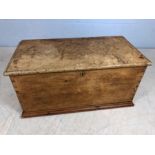 Antique pine blanket box, approx 98cm x 50cm x 46cm tall