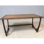 Mid Century single coffee table, approx 100cm x 50cm x 50cm tall