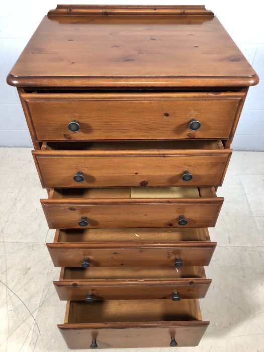 Tallboy set of six drawers on metal pad feet by Ducal, approx 59cm x 44cm x 122cm tall - Image 3 of 6