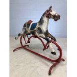 Meccano style vintage metal rocking horse (A/F)