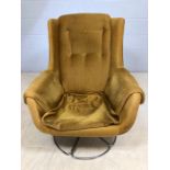 Mid Century retro swivel armchair, needs new filling for seat cushion