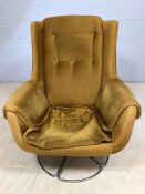 Mid Century retro swivel armchair, needs new filling for seat cushion